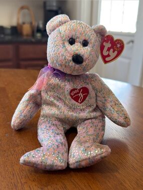 TY BEANIE BABIES SIGNATURE BEAR 2001 MULTICOLOR PLUSH W TAG